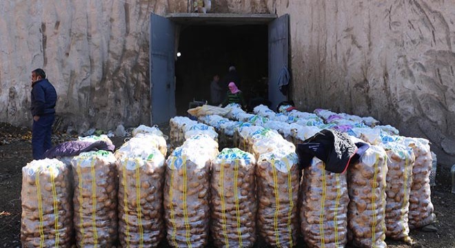 Patatesler doğal soğuk hava deposu mağaralarda saklanıyor