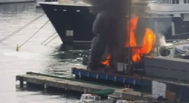 Pendik marinada yakıt istasyonunda yangın