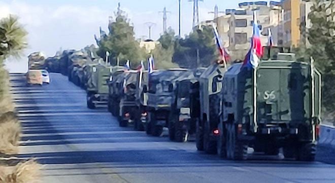 Rus askerlerinin Şam’dan çıkışı görüntülendi