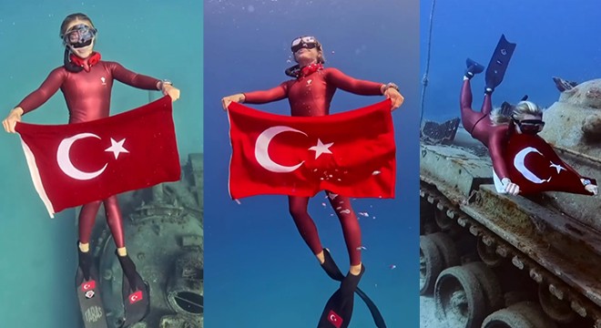 Şahika Ercümen'den Zafer Bayramı'na özel Antalya'da dalış