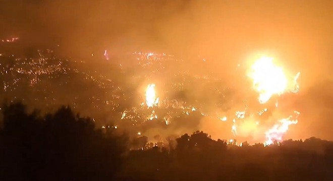 Sakız Adası'nda orman yangını: Köyler tahliye edildi