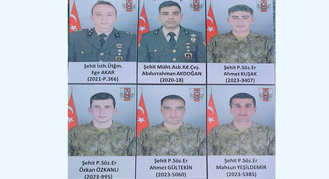 Şehit 6 asker için Hakkari'de tören