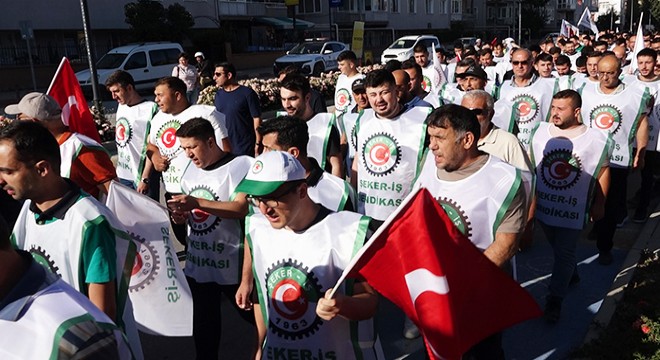Şeker fabrikası işçilerinden zam yürüyüşü