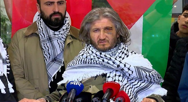 Sumud Filosu'ndaki aktivistlerden Hüseyin Oral, İstanbul'a geldi