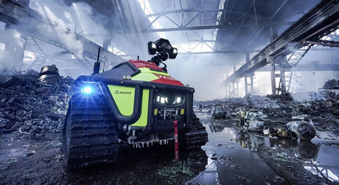 Ukrayna’da depo yangınına müdahale için robot kullanıldı