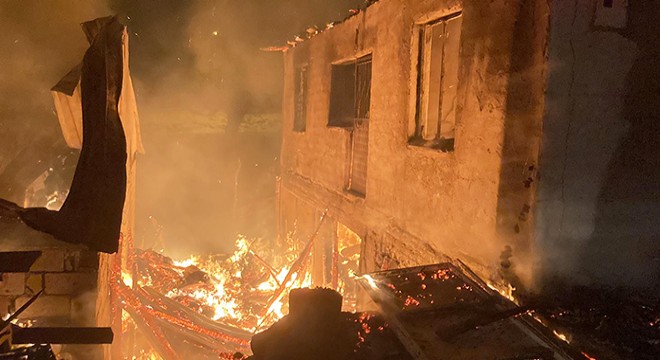 Yangında 1 inek ve 10 keçi telef oldu