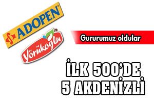 İlk 500'de 5 Akdenizli