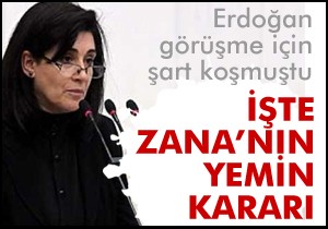 Zana'nın yemin kararı